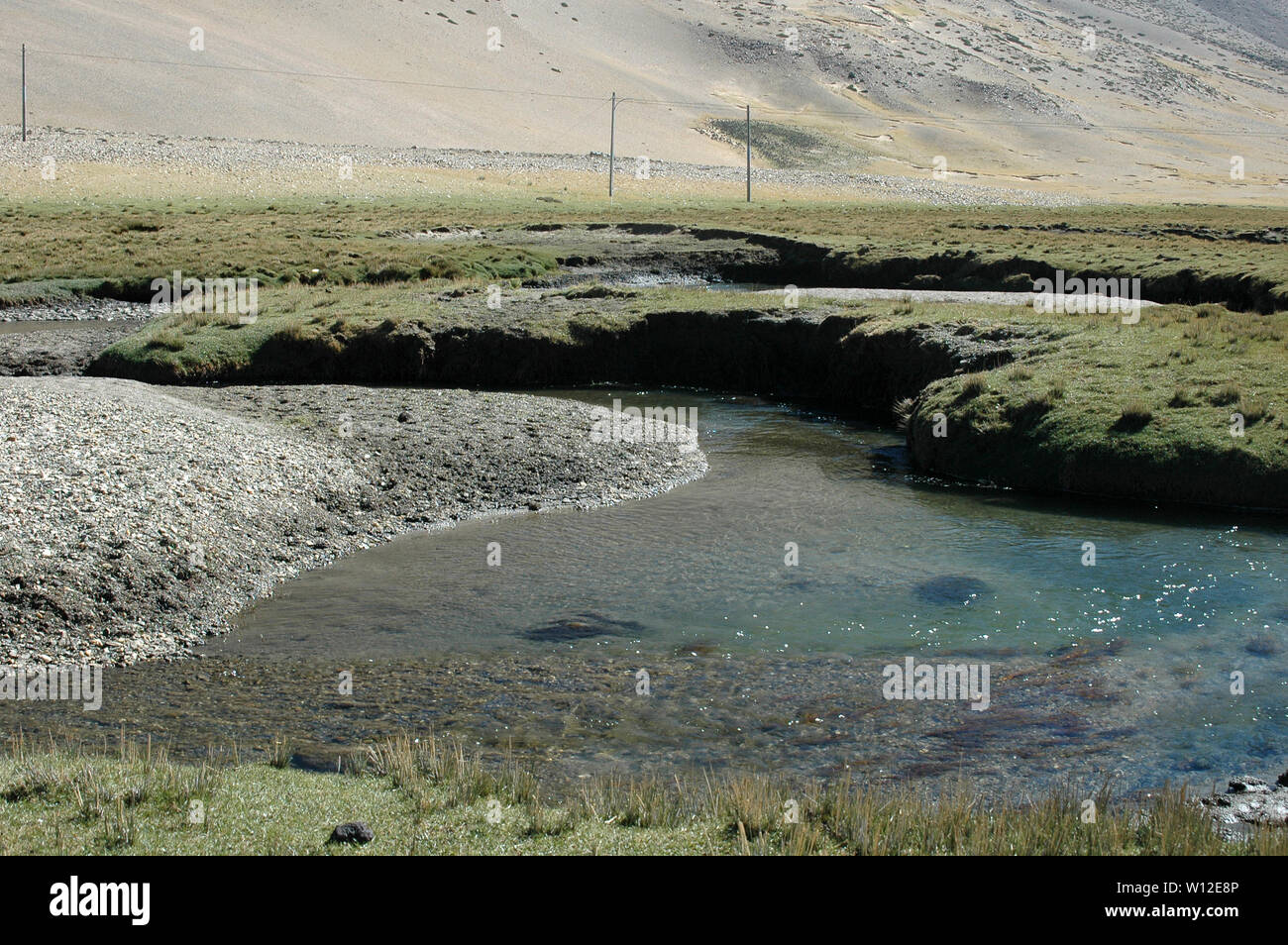 Le Brahmapoutre qui coule à travers la vallée tibétaine en Chine Banque D'Images