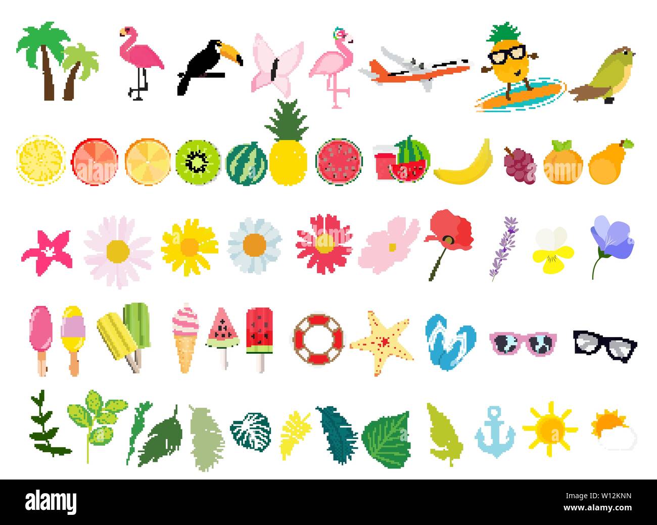 Grande Collection série d'éléments de fond de l'affiche pour l'été. Vector Illustration Illustration de Vecteur