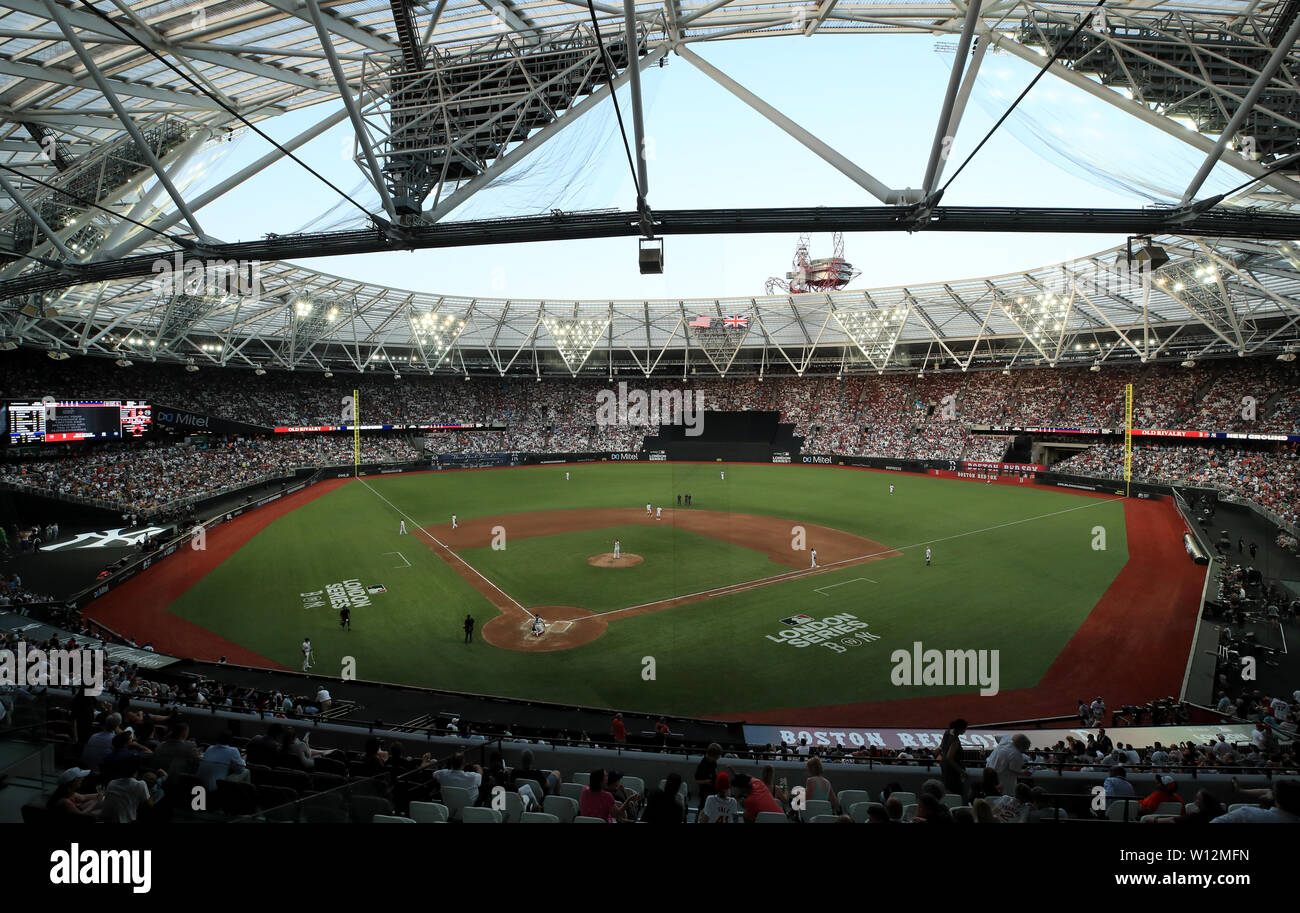 Vue générale au cours de la série MLB Londres match au stade de Londres. Banque D'Images