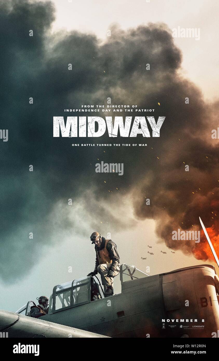 DATE DE SORTIE : 8 novembre 2019 TITRE : Midway STUDIO : Lionsgate Directeur : Roland Emmerich Résumé : L'histoire de la Bataille de Midway, raconté par les dirigeants et les marins qui ont combattu. Avec : Affiches (crédit Image : © Lionsgate Entertainment/photos) Banque D'Images