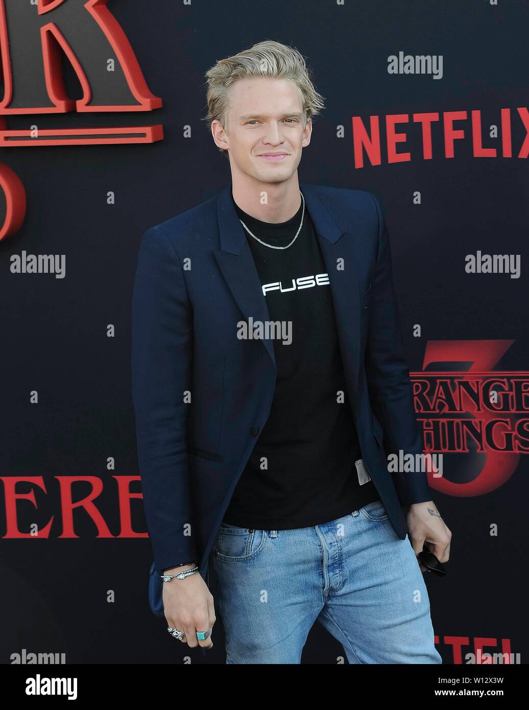 Cody Simpson assiste à "l'étranger choses' Saison 3 Première mondiale à Santa Monica High School Hall Barnum à Santa Monica, Californie, USA, le 29 juin 2019. Dans le monde d'utilisation | Banque D'Images