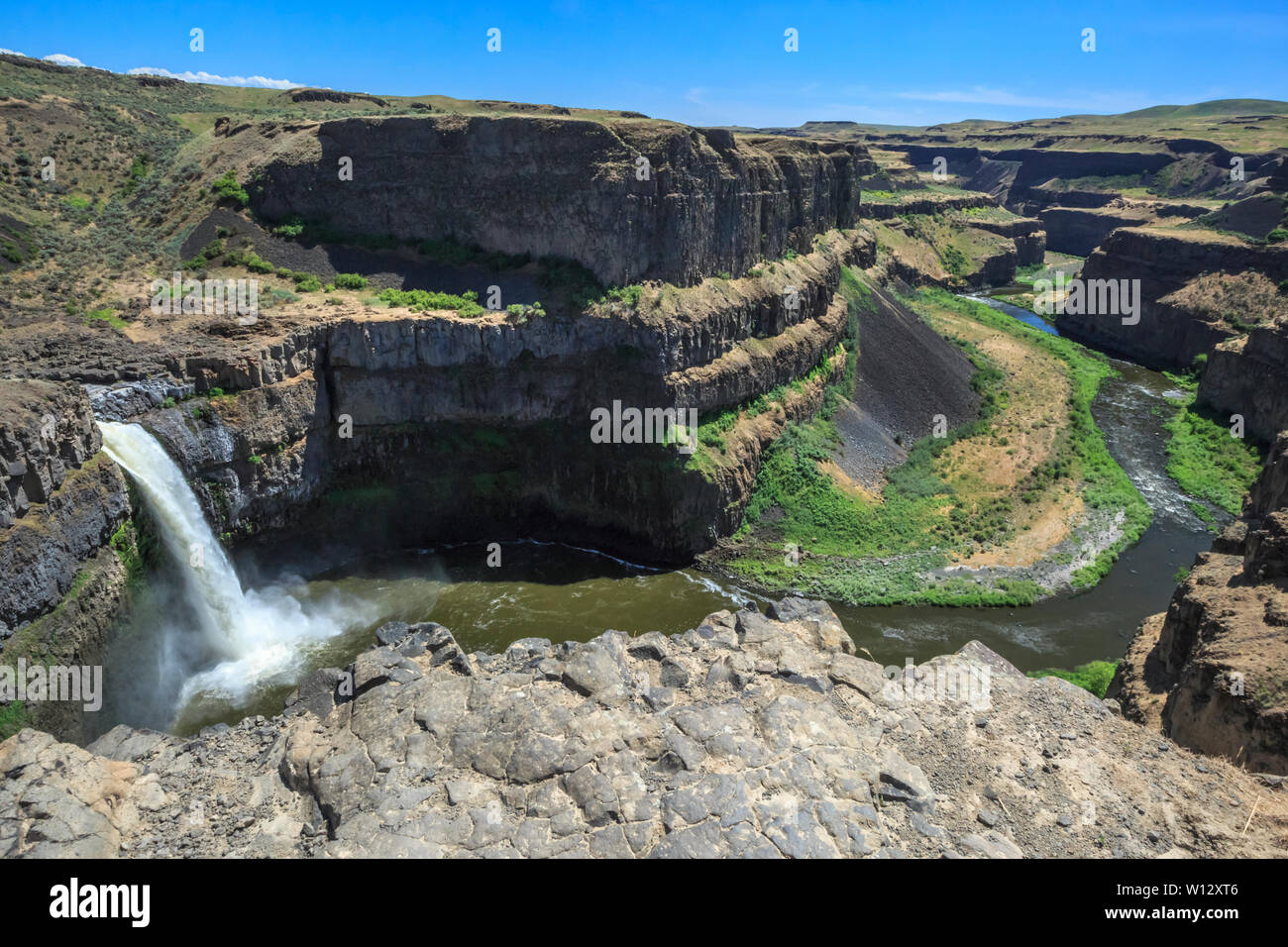 Chutes palouse et canyon à palouse falls State Park près de washtucna, Washington Banque D'Images