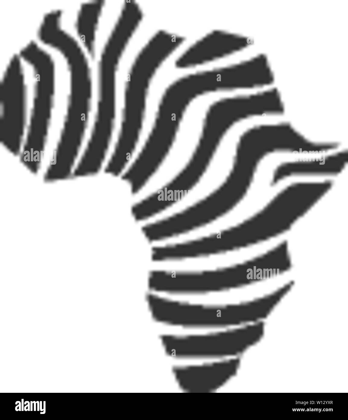 Carte de l'Afrique de l'icône à rayures de couleur unique. Voyage Voyage explorer safari Continent Illustration de Vecteur