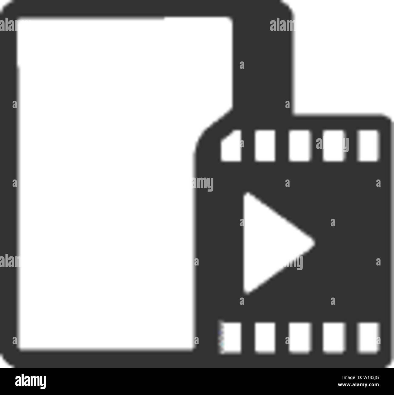 Film icône de dossier dans seul couleur gris clair. Fichiers informatiques cinema media player Illustration de Vecteur