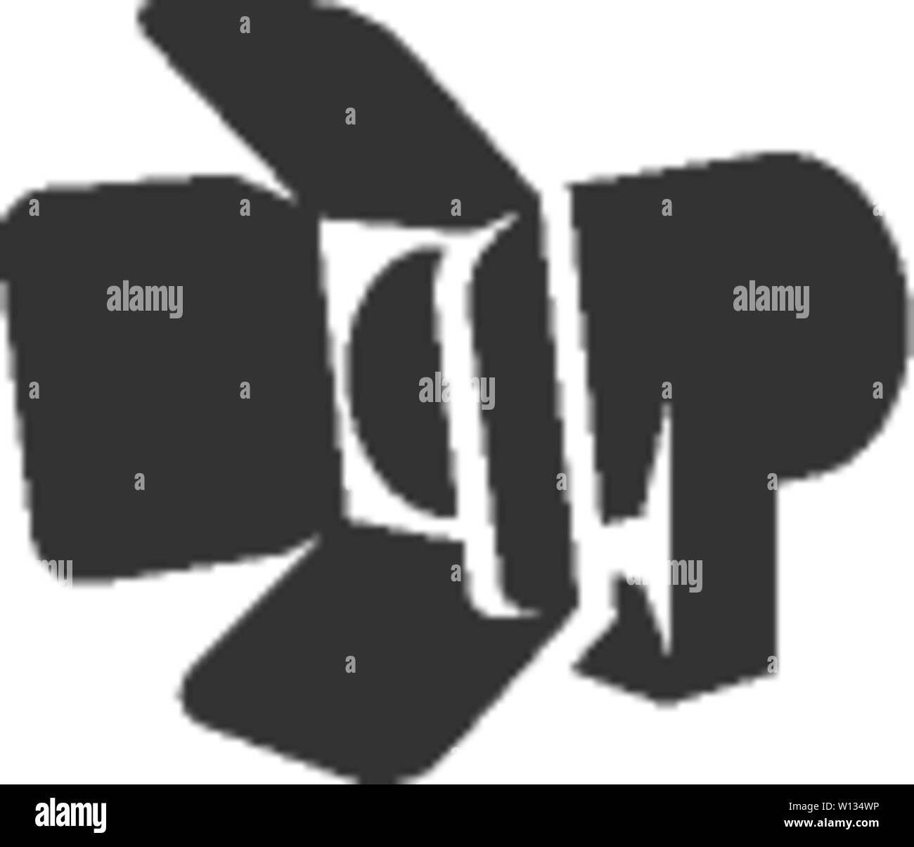 L'icône d'éclairage studio en couleur unique. Instrument de concert photographie halogène lampe Illustration de Vecteur