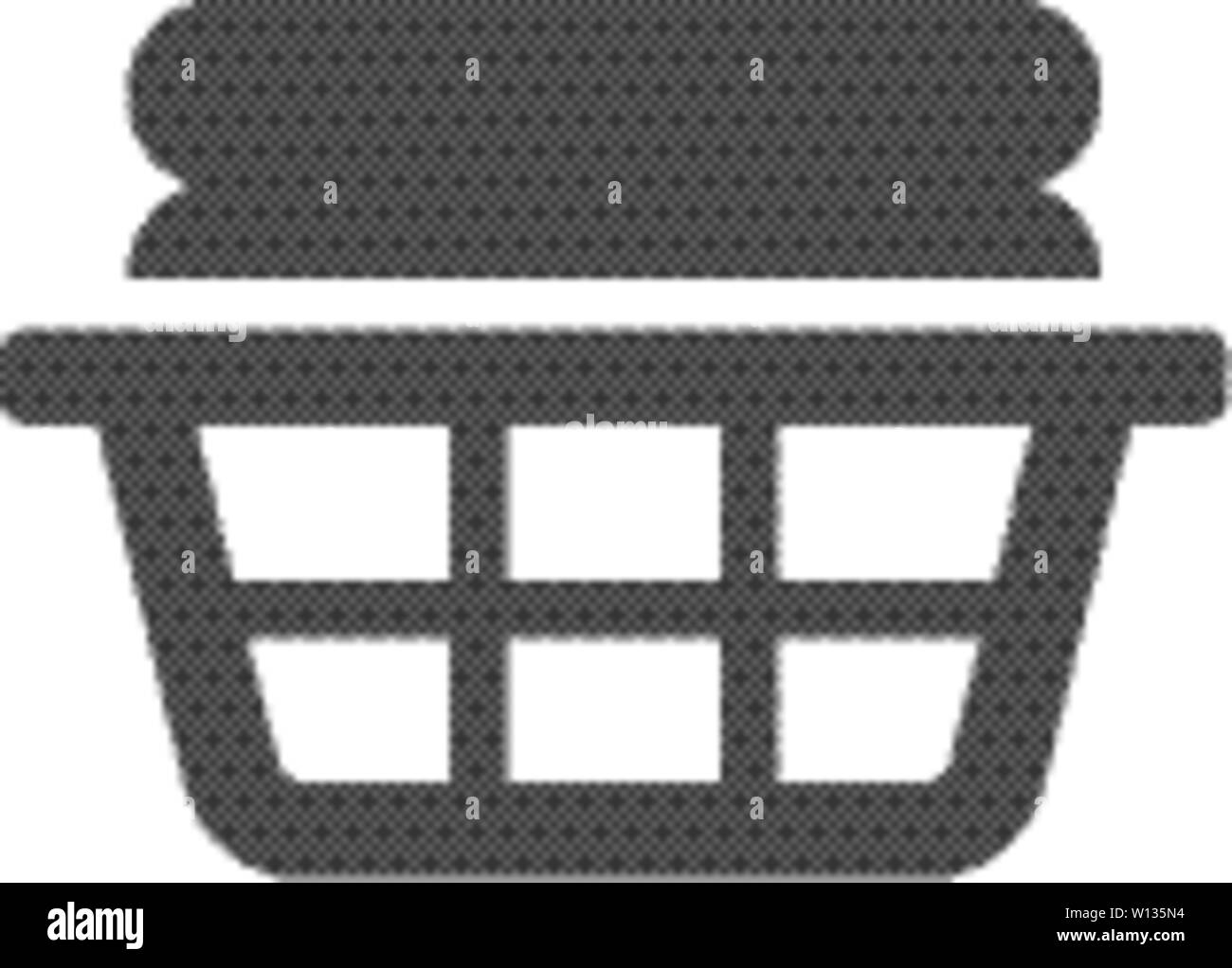 L'icône panier vêtements en noir et blanc couleur grise. Ménage blanchisserie Illustration de Vecteur