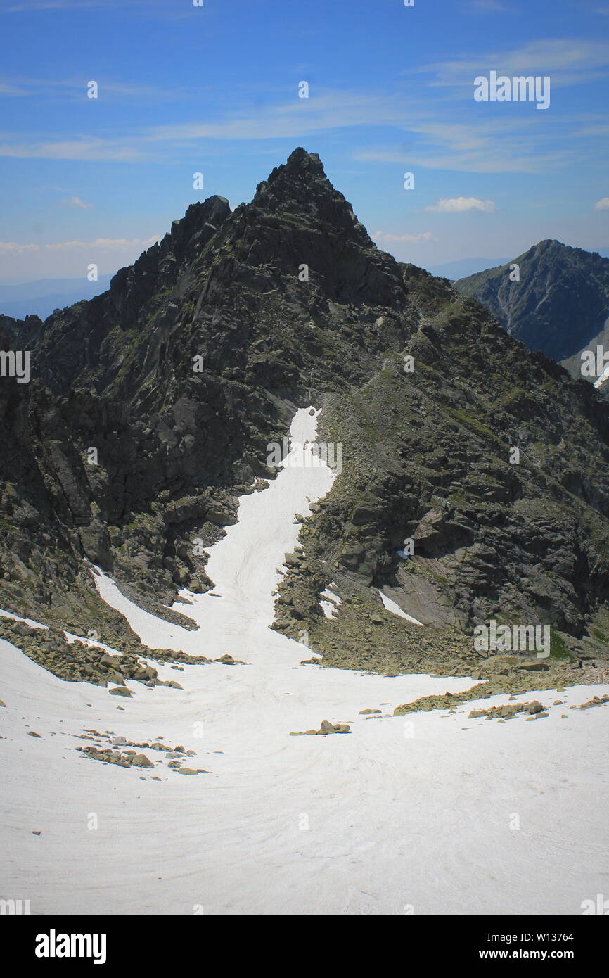 Panorama des Hautes Tatras avec de la neige en montagne, la Slovaquie . Banque D'Images