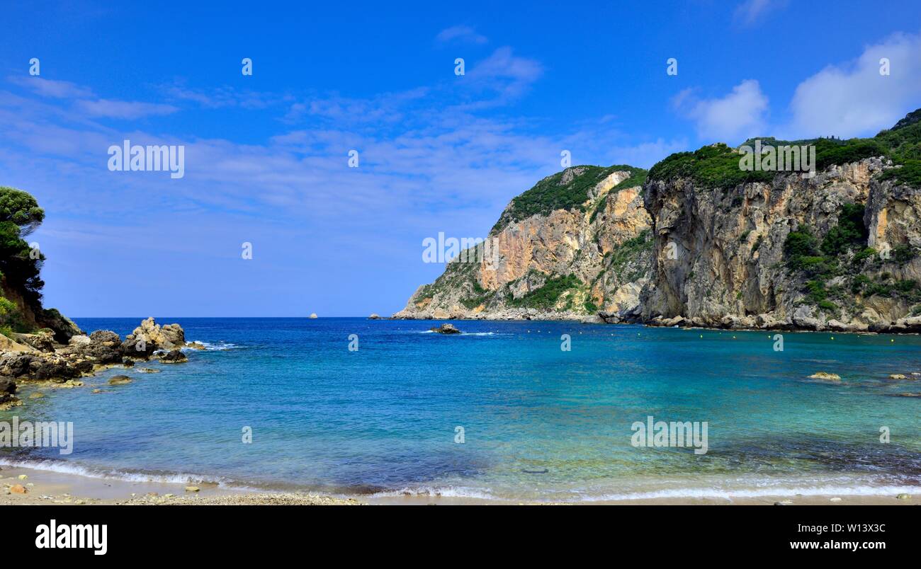 Ampelaki,Baie de Paleokastritsa, Corfou,grèce,Îles Ioniennes Banque D'Images