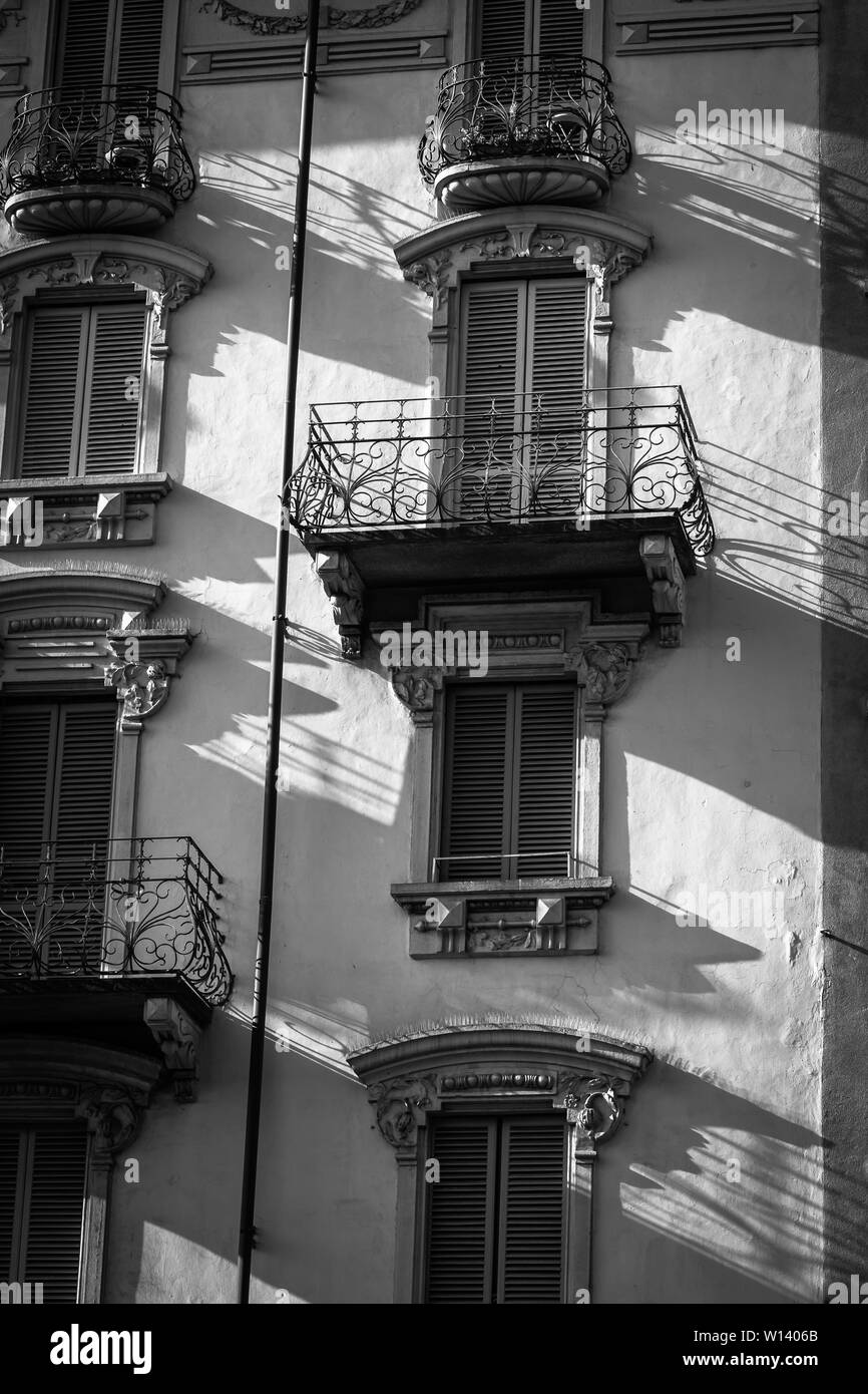 Turin dans la chaleur de l'été et le soleil Banque D'Images