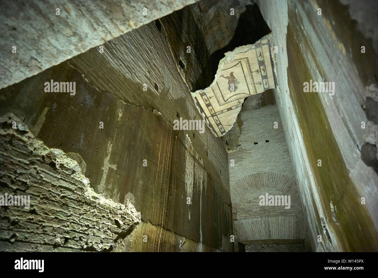 Domus Aurea, l'empereur Nero's Golden place en ce moment en cours d'excavation sous terre près du Colisée à Rome Banque D'Images