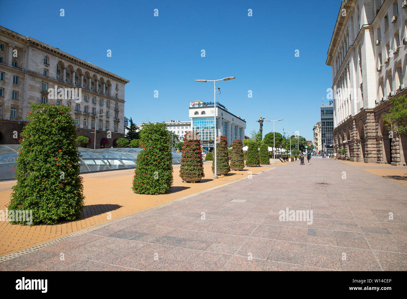 Sofia, Bulgarie - 30 juin 2019 : Le bâtiment de la présidence de la République bulgare dans le centre de Sofia, Bulgarie. Banque D'Images