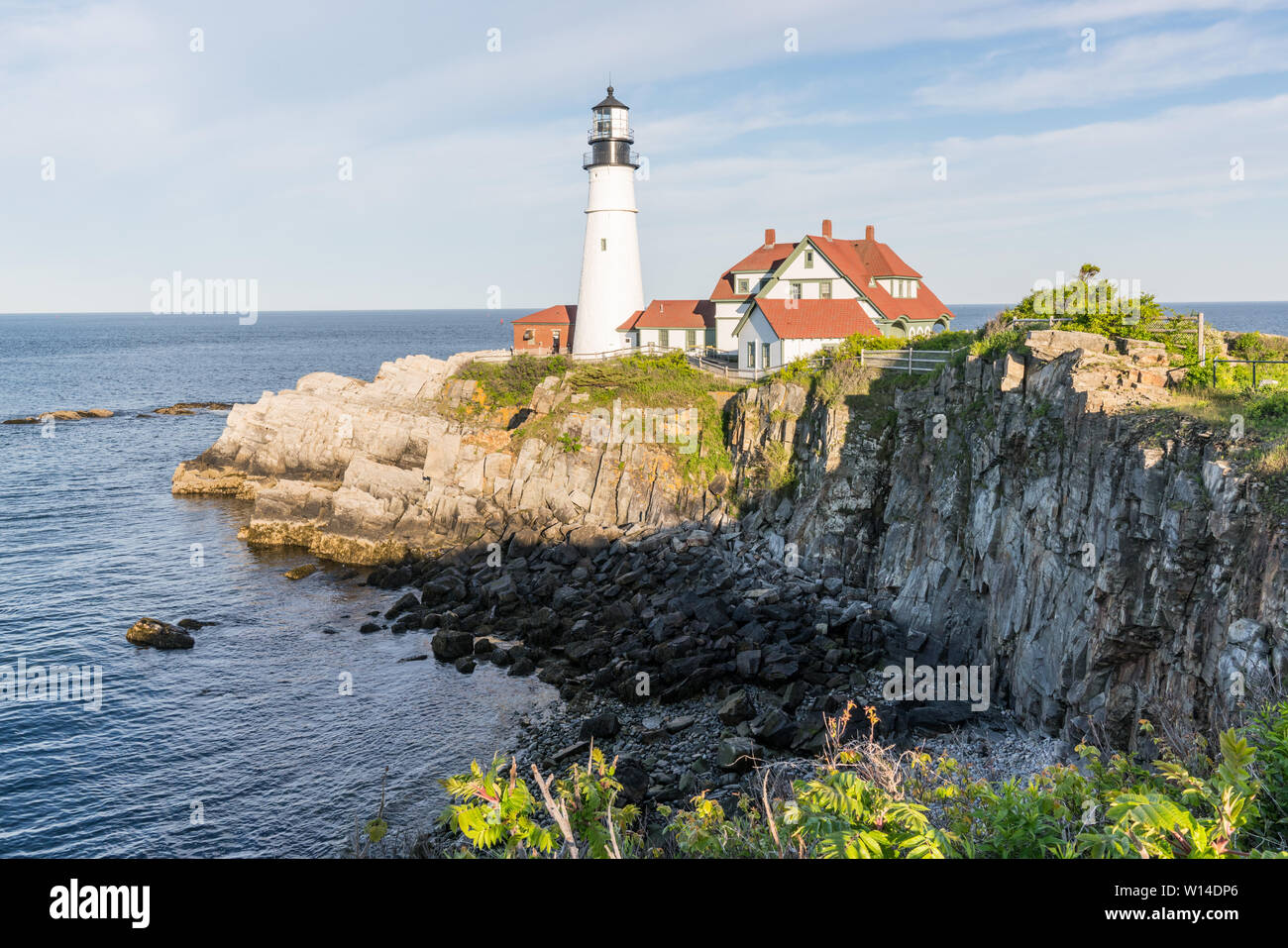 Portland Head Lighthouse historique sur Cape Anne près de Portland (Maine) Banque D'Images