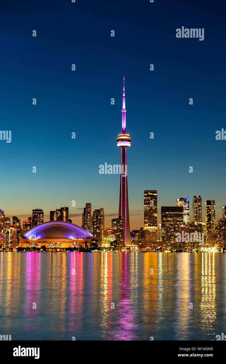 Toronto Ontario Canada 2019. Voir l'île de Toronto au coucher du soleil. Banque D'Images