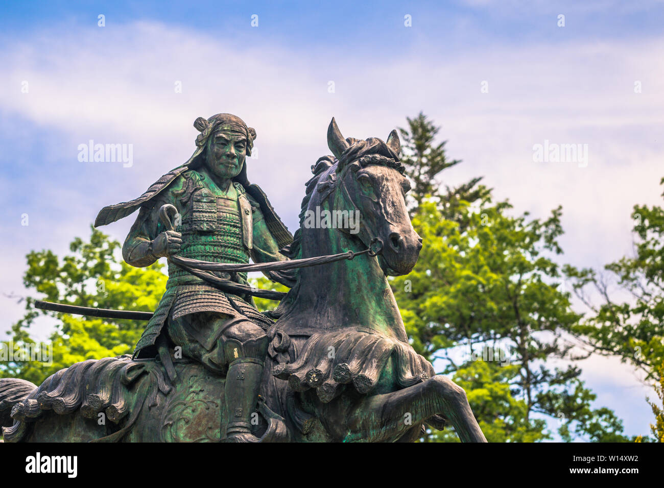 Takayama - Mai 26, 2019 : Statue d'un seigneur féodal à Takayama, Japon Banque D'Images