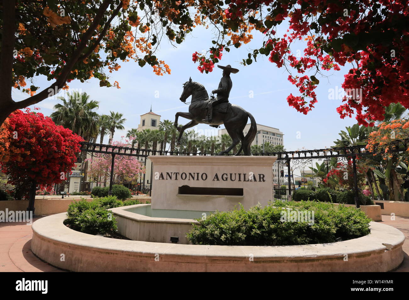 Statue du chanteur-acteur mexicain Antonio Aguilar dans le centre-ville de Los Angeles Banque D'Images