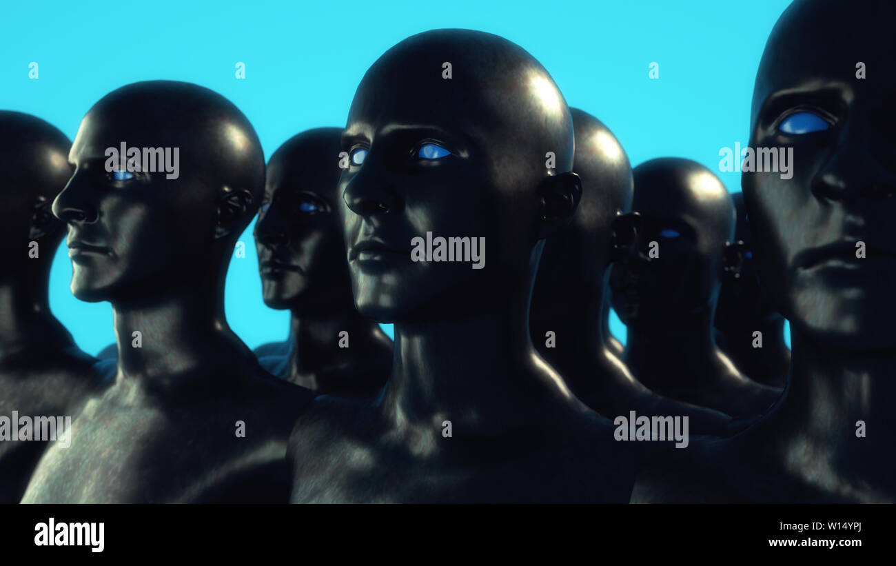 3D render. Silhouettes humanoïdes clonage Banque D'Images