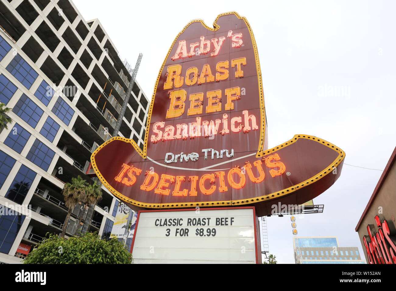 Le célèbre restaurant fast food appelé Arby's à Los Angeles Banque D'Images