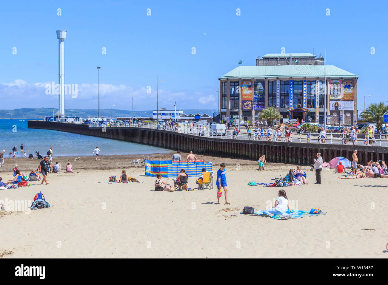 Royaume-uni jours fériés traditionnels plage,ville balnéaire géorgienne weymouth Dorset, Angleterre, uk go Banque D'Images