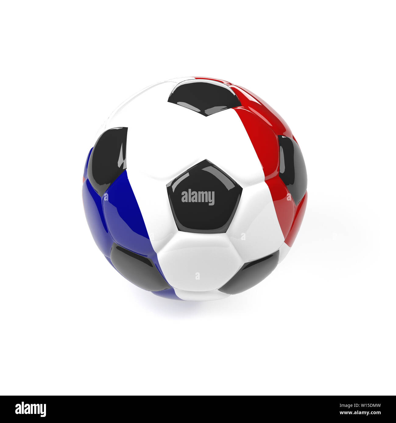 Ballon de football français sur un fond blanc, 3D Rendering Banque D'Images