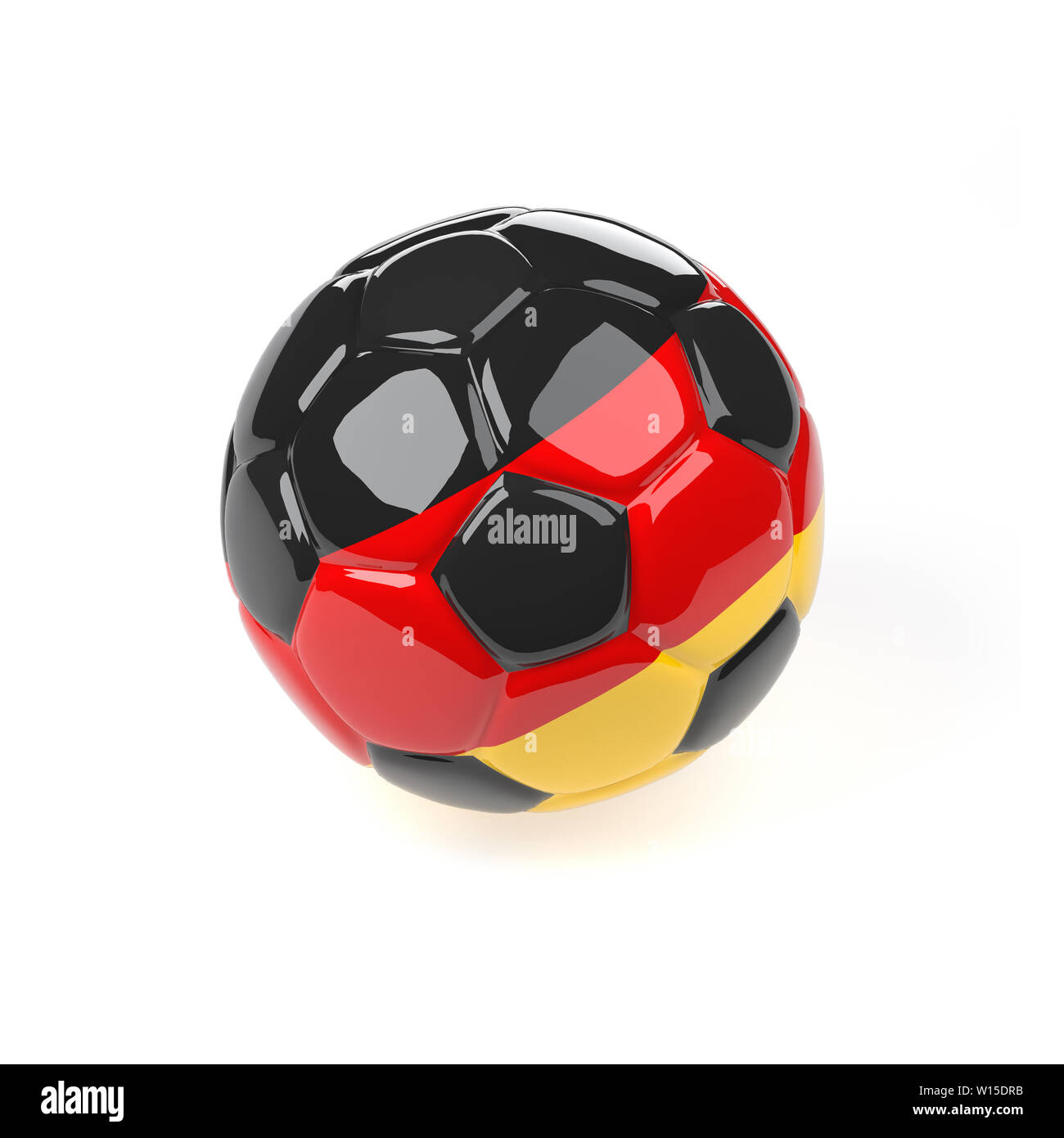 Ballon de football allemand sur un fond blanc, 3D Rendering Banque D'Images