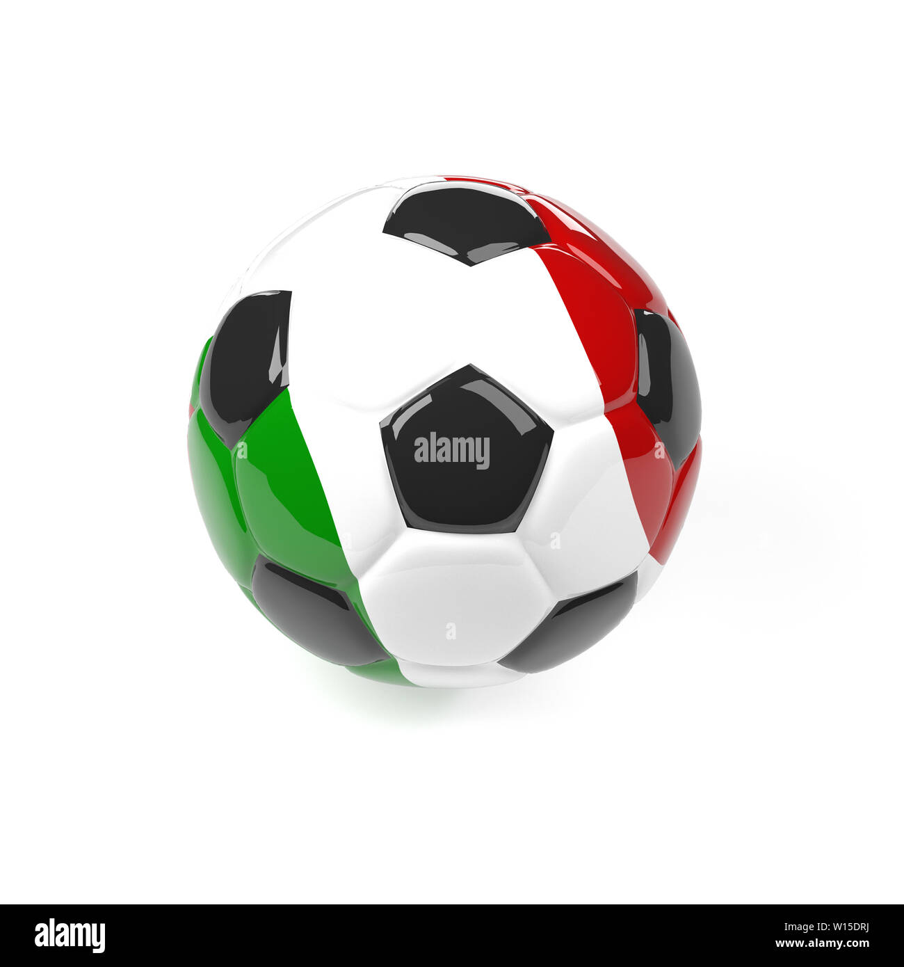 Ballon de football italien sur fond blanc, 3D Rendering Banque D'Images
