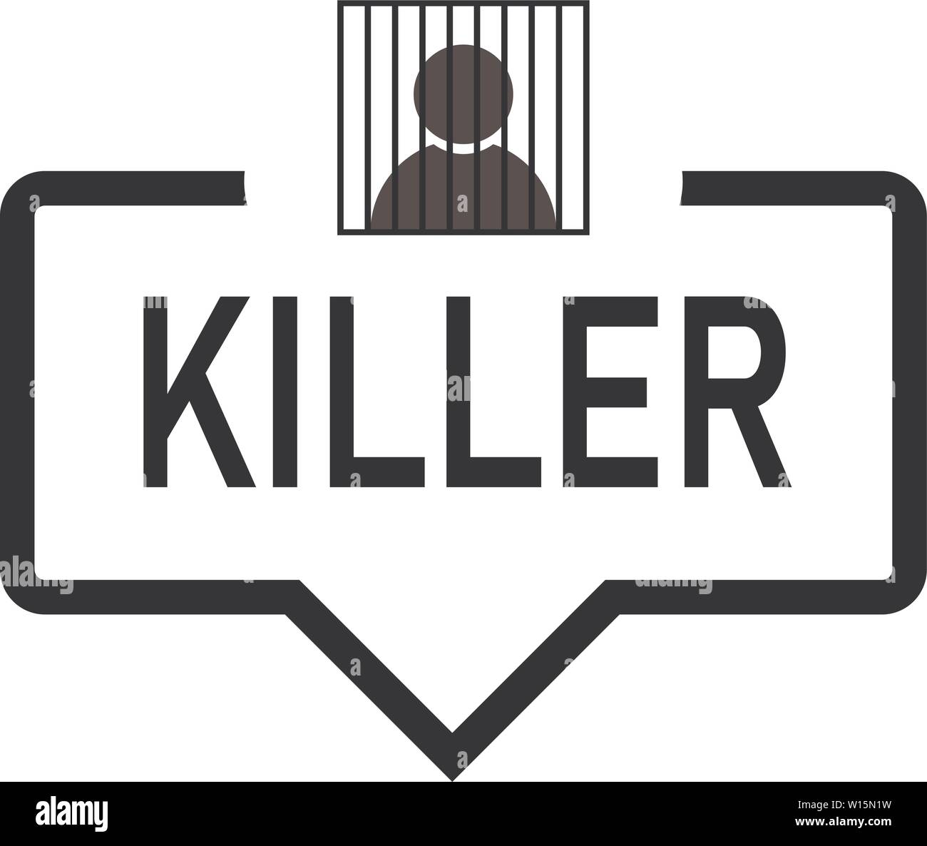 Killer bulle avec icône, isolé. Modèle plat sur fond blanc Illustration de Vecteur