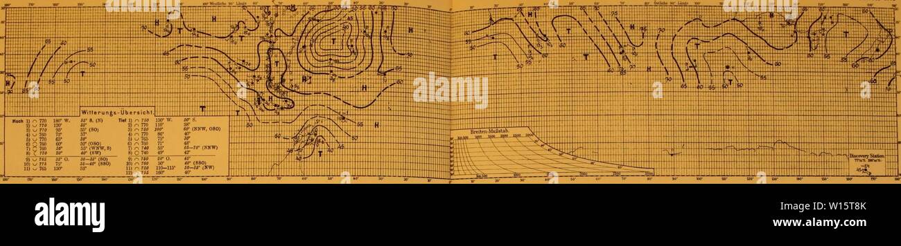 Image d'archive à partir de la page 180 de la Deutsche Südpolar-Expedition, 1901-1903, im Auftrage. Deutsche Südpolar-Expedition, 1901-1903, im Auftrage des Reichsamtes deutschesdpola . des Innern1311deut Année : 1911-1901 Deutsche Südpolar-Expedition 3 Nr. 796. 15. Oktober 1903 Koch 1) o 770 180 W. 2) v-- 770 120 110 3°) y 95' 4> ; w 760 73° 6) ' 770 65 60 60 0 ie '7) n 760 Zi 8) C 110" 9) - J5 765° 0. 10) v-- 77 ä 75' 11) 765 130° Meteorologischer Atlas. N° 266 Tafel ;M. 15. Oktober 1903 y I'jH-ISO- TNV " M. ;"7. 16. Oktober IWS Nr. ;9&Lt ;. 16. Oktober 1903 uo- lu- Tn ur Banque D'Images