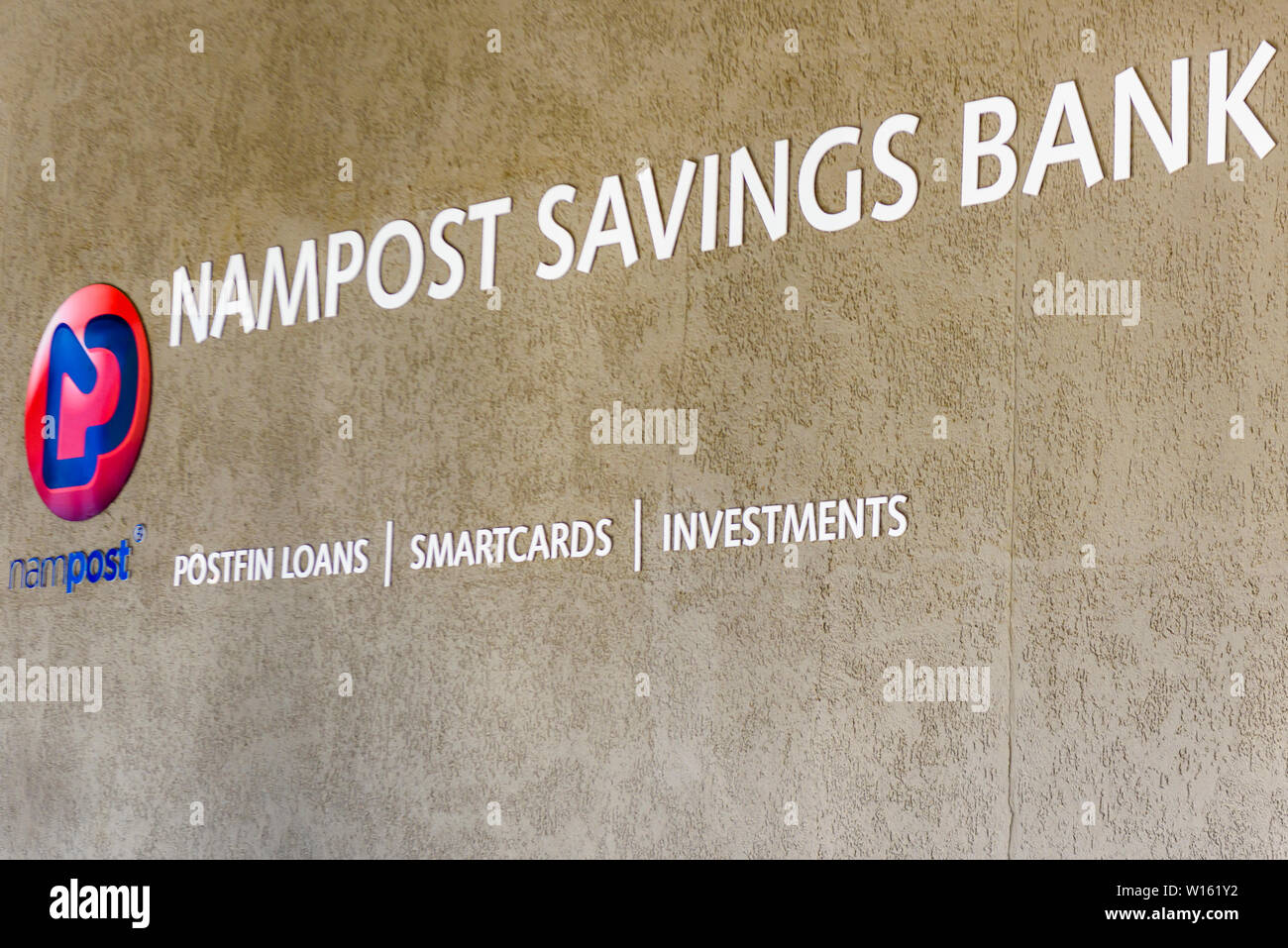 Nampost Nampost et siège de la Banque d'épargne, Windhoek, Namibie Banque D'Images