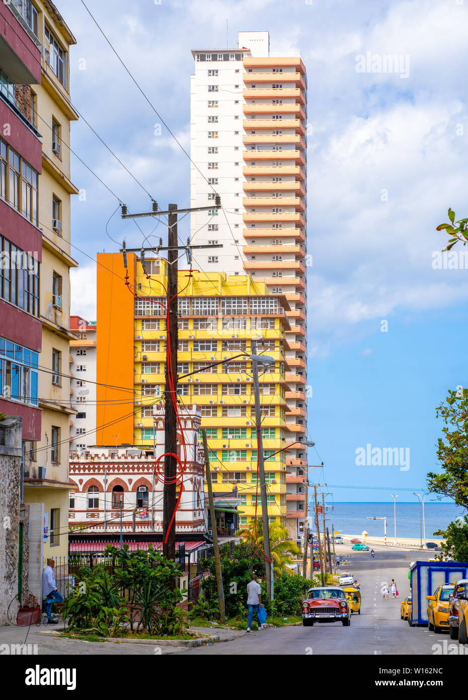 Bâtiments colorés à La Havane à Cuba. Banque D'Images