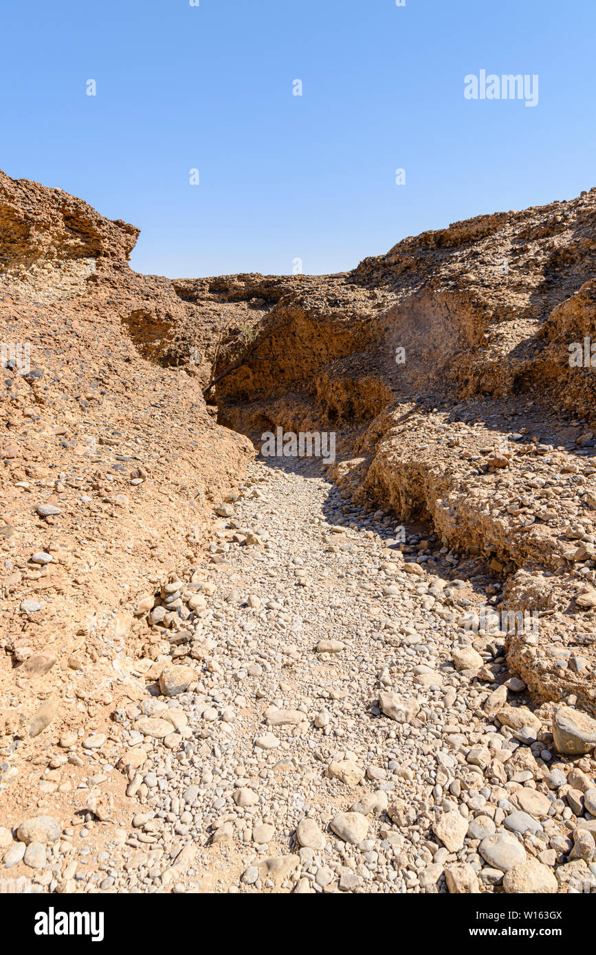 Canyon de Sesriem, créé après une rivière souterraine miné le sous-sol menant à l'effondrement du sol. Sesriem, Namibie Banque D'Images