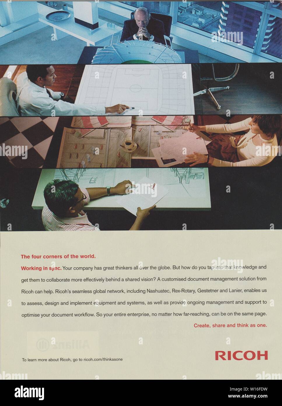Affiche publicitaire Ricoh Company dans le magazine papier de 2006 année, publicité, publicité créative Ricoh annonce des années 2000 Banque D'Images