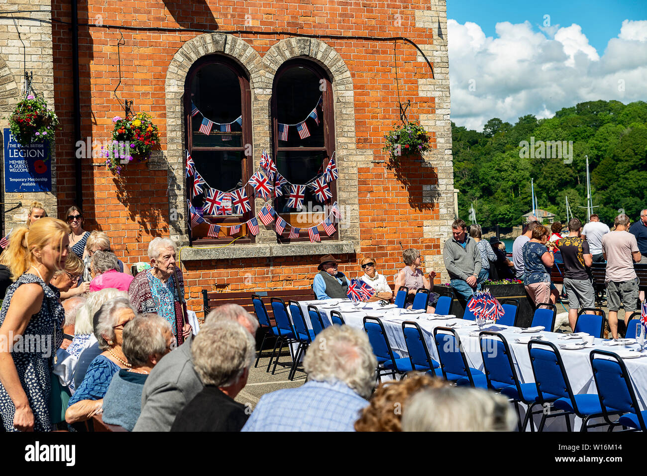 Fowey, Cornwall, UK, 06/06/2019. Sur le 75e de l'anniversery d'exploitation quotidienne du port de Fowey Cornwall en mémorise les qui ont servi. Banque D'Images