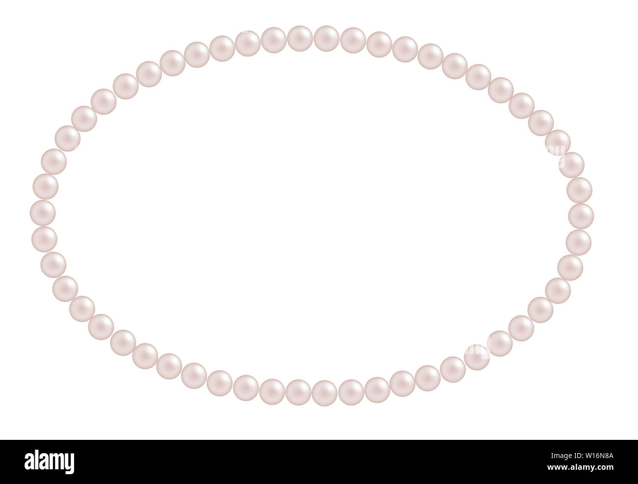 Ovale perles rose cadre décoratif pour l'invitation et les cartes de vœux Banque D'Images