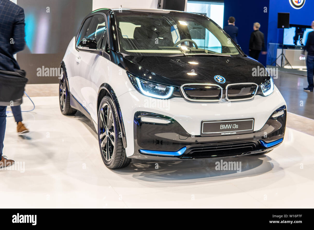 Poznan, Pologne, Mars 2019 : BMW i3s à Poznan International Motor Show, haut-toit hayon électrique fabriquée et commercialisée par BMW Banque D'Images