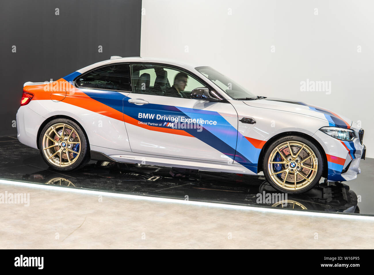 Poznan, Pologne, Mar 2019 : BMW M2 Coupé, la concurrence Poznan International Motor Show, première génération, F22, arrière-Roues motrices coupé fabriqué par BMW Banque D'Images