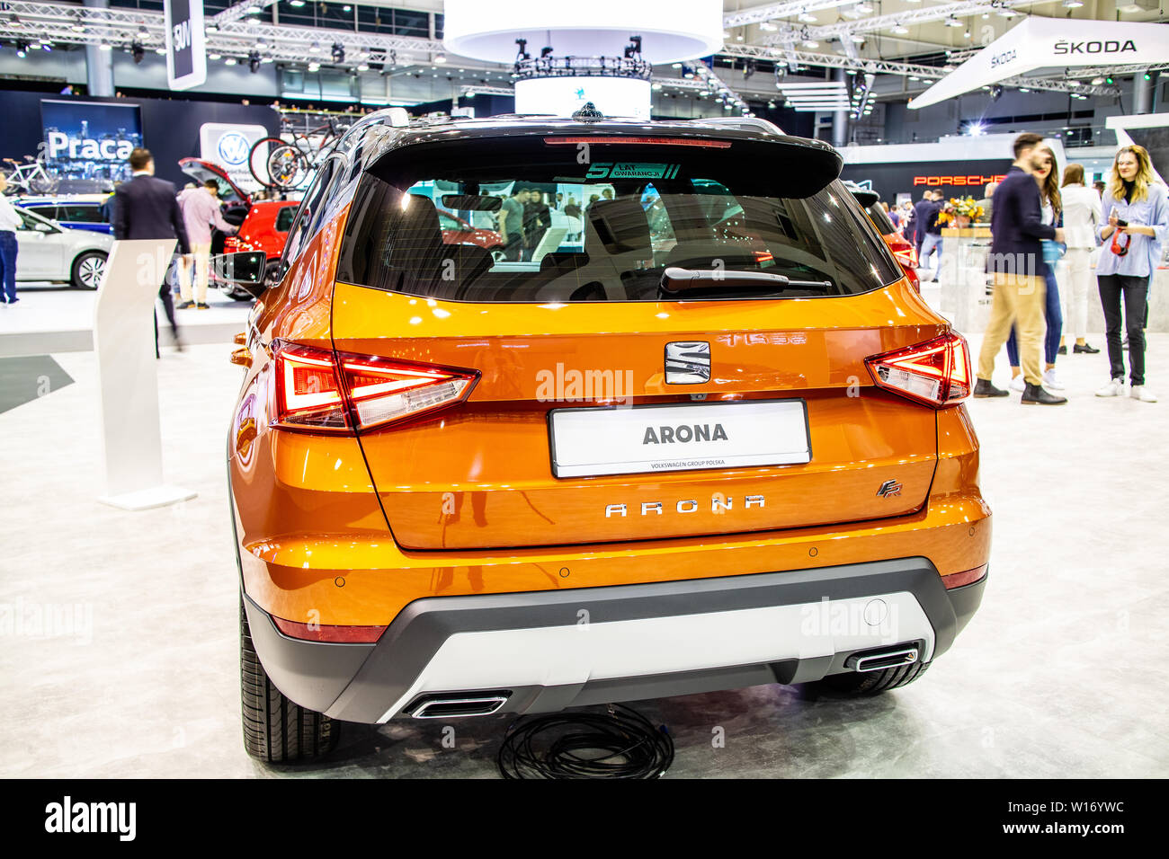 Poznan, Pologne, mars 2019 Seat Arona, Poznan International Motor Show, mini crossover SUV fabriqué par constructeur automobile espagnol Seat Banque D'Images