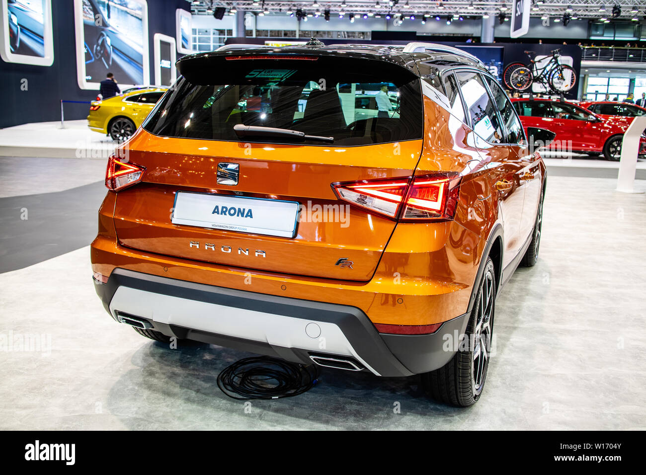Poznan, Pologne, mars 2019 Seat Arona, Poznan International Motor Show, mini crossover SUV fabriqué par constructeur automobile espagnol Seat Banque D'Images
