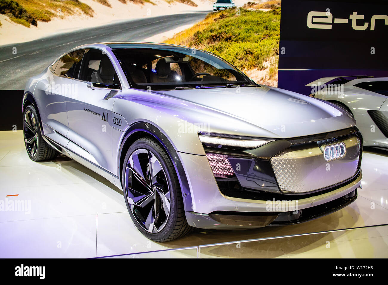 Poznan, Pologne, mars 2019 Elaine Audi concept électrique hautement automatisé, prototype de voiture Poznan International Motor Show, développé par Audi AG Banque D'Images