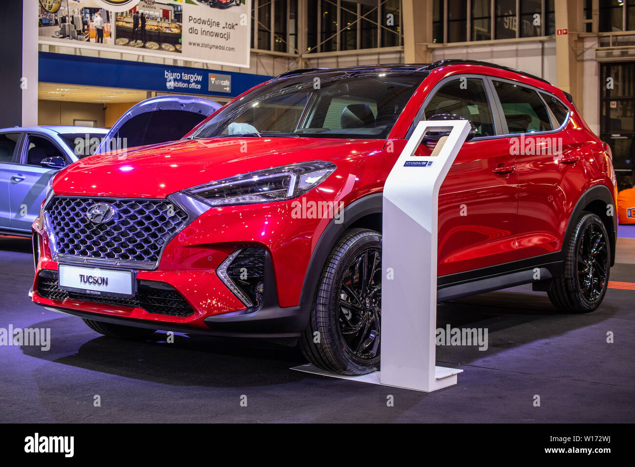 Poznan, Pologne, mars 2019 Hyundai Tucson à Poznan International Motor Show, troisième génération lifting, suv produit par Hyundai Motor Company Banque D'Images