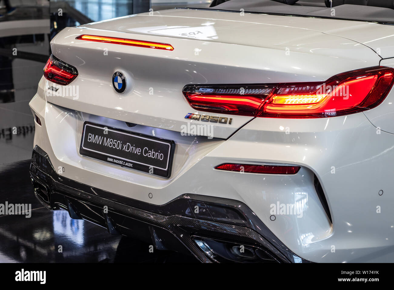 Poznan, Pologne, Mars 2019 : La BMW Série 8 Cabriolet 850i xDrive, Poznan International Motor Show, le G14 cabriolet voiture fabriquée et commercialisée par BMW Banque D'Images