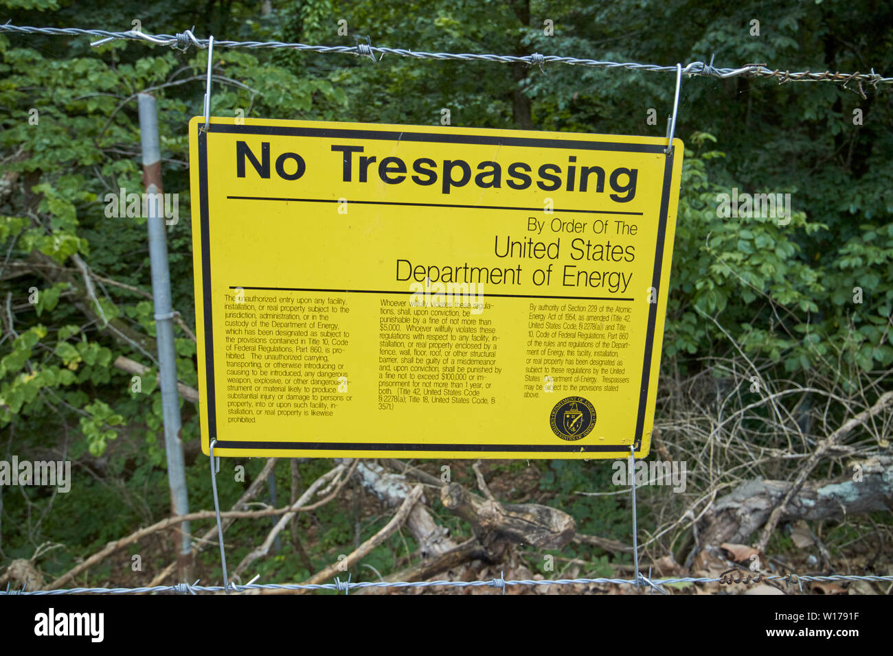 Aucun signe d'intrusion sur la clôture du complexe Y-12 dans l'ancienne ville de secret Oak Ridge Tennessee USA Banque D'Images