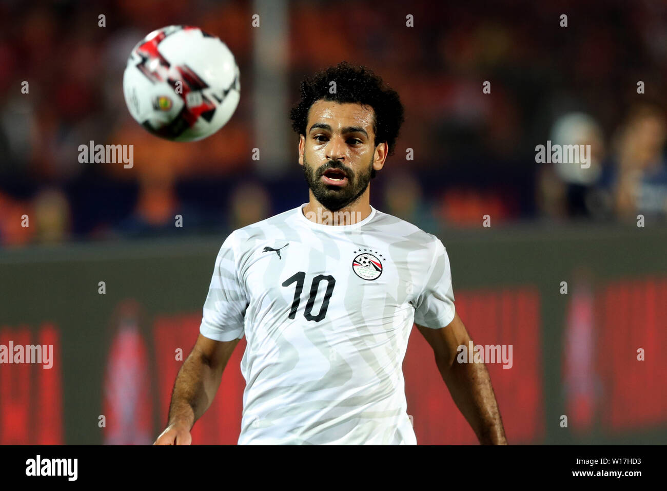 Le Caire, Égypte. 30 Juin, 2019. Mohamed Salah Mahrous Ghaly d'Égypte fait concurrence au cours de la coupe d'Afrique des Nations 2019 group un match entre l'Egypte et l'Ouganda au Caire, Égypte, le 30 juin 2019. L'Egypte a gagné 2-0. Credit : Ahmed Gomaa/Xinhua/Alamy Live News Banque D'Images