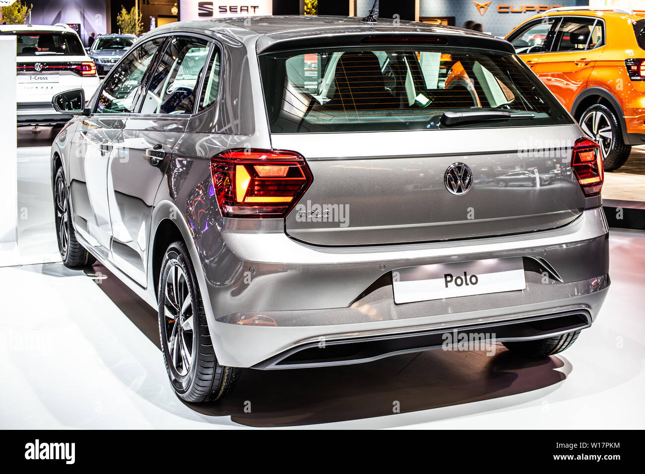 Bruxelles, Belgique, Jan 2019 : Volkswagen VW Polo à Bruxelles Salon de l'automobile, sixième génération, Typ AW, une plate-forme MQB0, produit par Volkswagen Group Banque D'Images