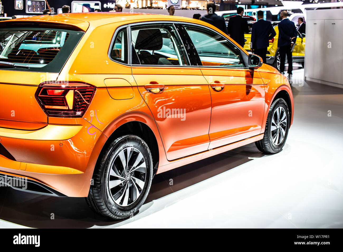 Bruxelles, Belgique, Jan 2019 : Volkswagen VW Polo à Bruxelles Salon de l'automobile, sixième génération, Typ AW, une plate-forme MQB0, produit par Volkswagen Group Banque D'Images