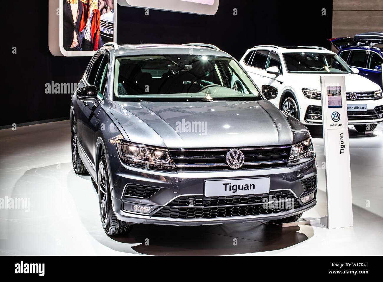 Bruxelles, Belgique, Jan 2019 VW Volkswagen Tiguan, Bruxelles Salon de l'automobile, deuxième génération, la plate-forme MQB, SWB, court empattement, produit par Volkswagen Banque D'Images