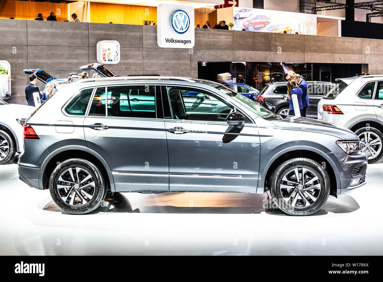 Bruxelles, Belgique, Jan 2019 VW Volkswagen Tiguan, Bruxelles Salon de l'automobile, deuxième génération, la plate-forme MQB, SWB, court empattement, produit par Volkswagen Banque D'Images