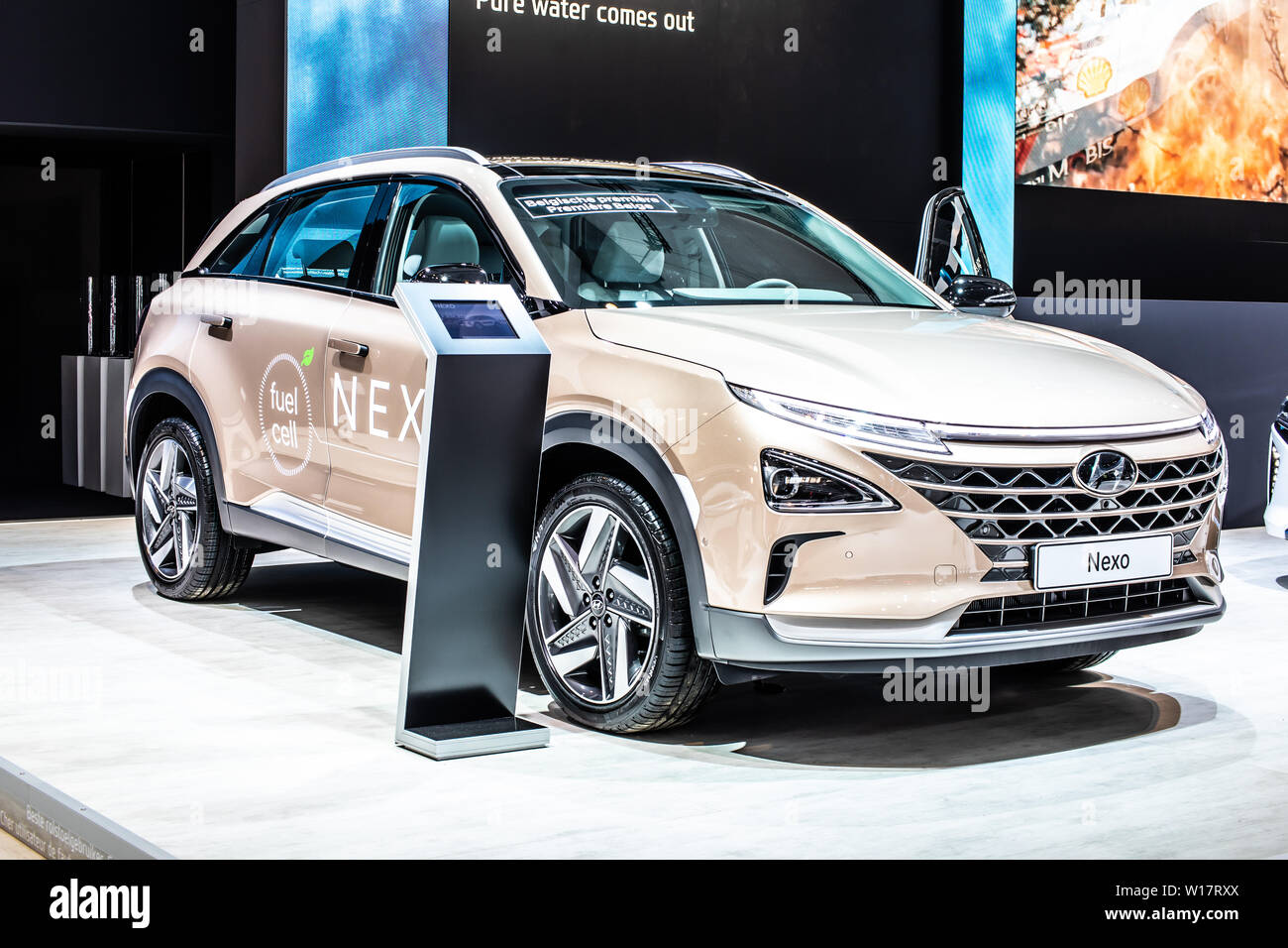 Bruxelles, Belgique, Jan 2019 Hyundai Nexo, l hydrogène powered crossover SUV, Brussels Motor Show, Nexo a gamme de 800km produit par Hyundai Banque D'Images