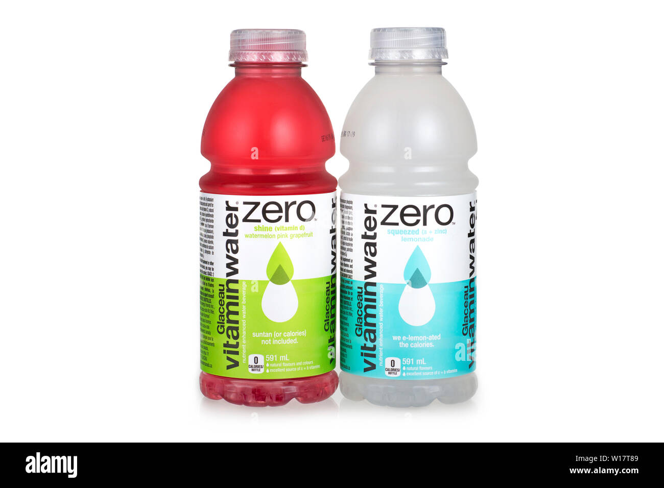 Glaceau Vitaminwater, Zéro calorie, Coca Cola, bouteilles d'eau de marque Vitamine Banque D'Images
