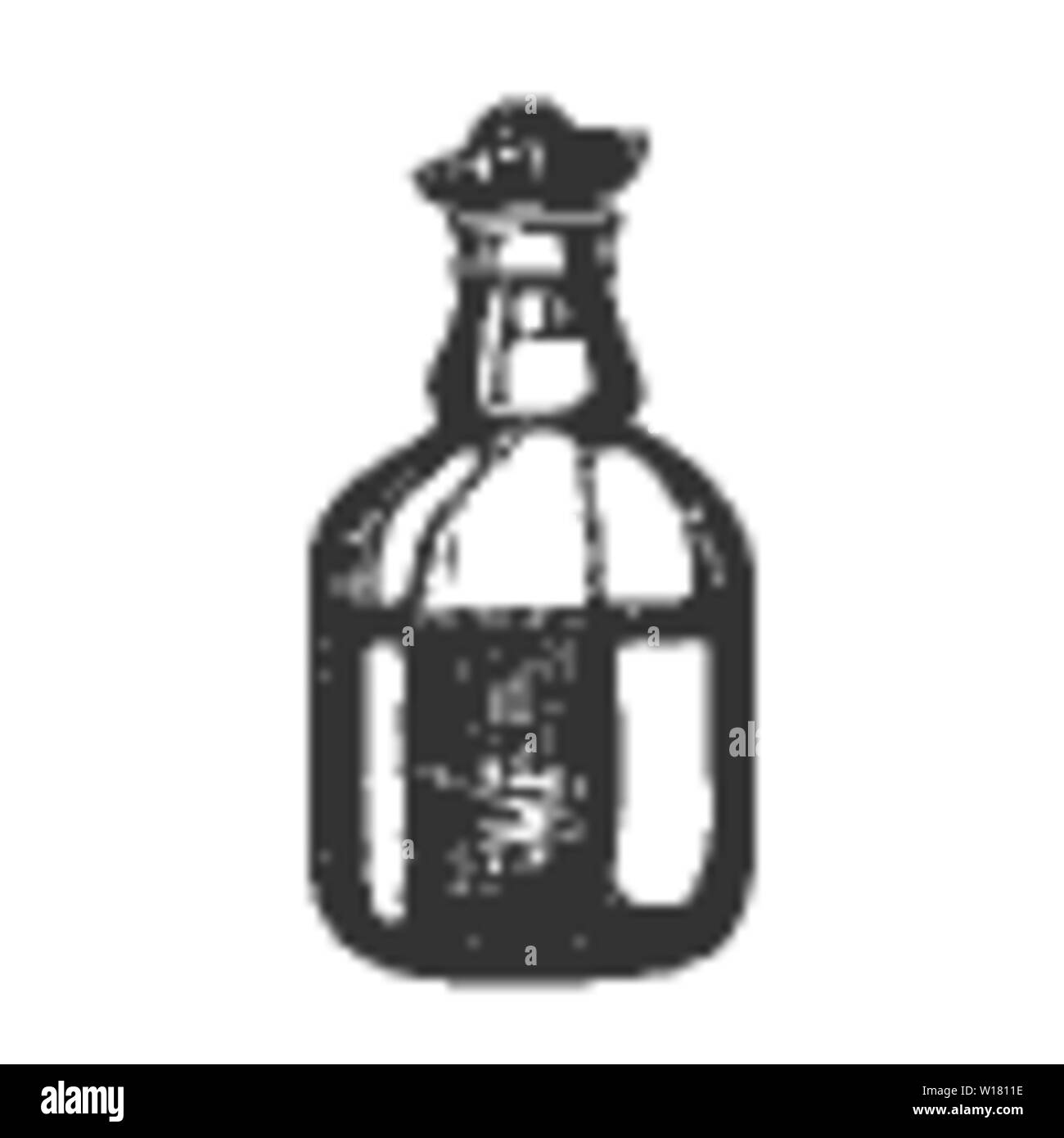 Bouteille de Tequila Blanc Design Mexican Hat Cap Vector Illustration de Vecteur