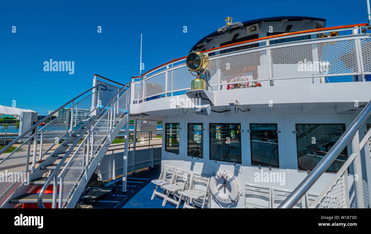 Visites guidées de la rivière Chicago - Chicago, USA - 12 JUIN 2019 Banque D'Images